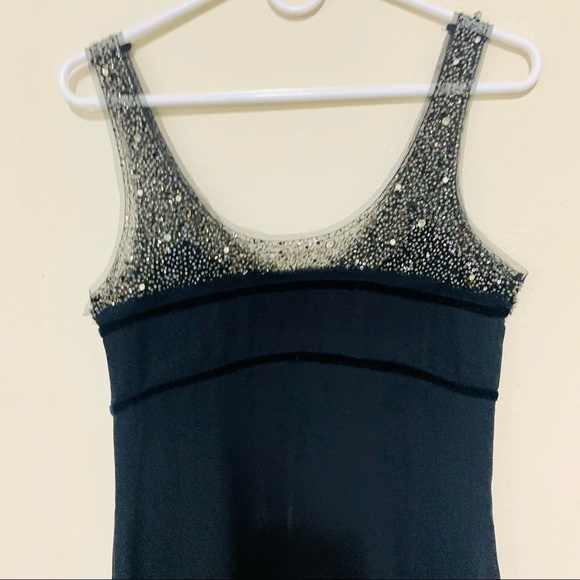 BCBGMAXAZRIA 100%Silk Beading Chiffon BlackDresses Y2K babydoll size 4 luxury - Picture 7 of 10